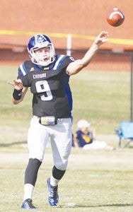 Chowan’s Jordan Watkins’ 15-of-22 passing Saturday accounted for nearly half the Hawks’ offense in their 14-13 season-opening win over Fayetteville State. | Next Level Photos / Charles Revelle