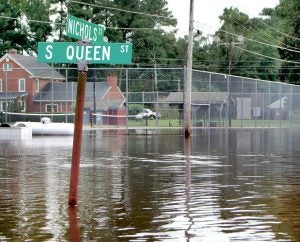 Flooding in Windsor, as well as other low-lying sections of Bertie County and the rest of the R-C area, is in this weekend’s forecast as eastern ‘Carolina will be drenched by rains from Hurricane Matthew. Staff Photo by Jennipher Dickens